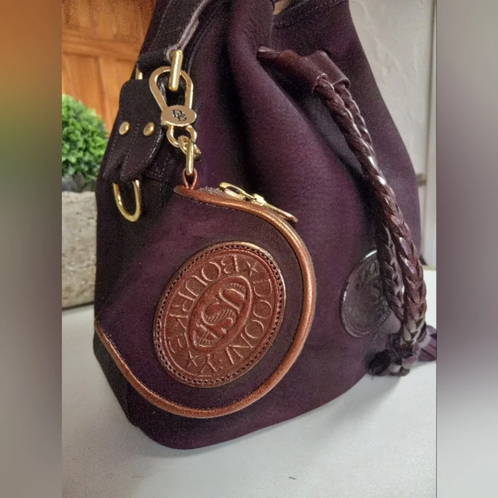 Dooney & Bourke 1995, Nubuck Coin Purse, Dyed Mahogany